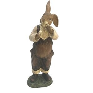 Vtg Easter Bunny Resin 7.5" Figurine‎ Floppy Ears Rabbit